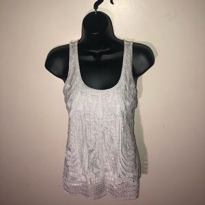 🌟EXPRESS White & Silver Shimmer Pattern Top